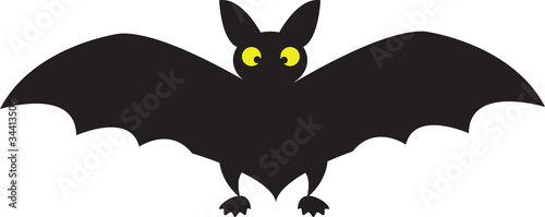 isolate black big  bat on white background