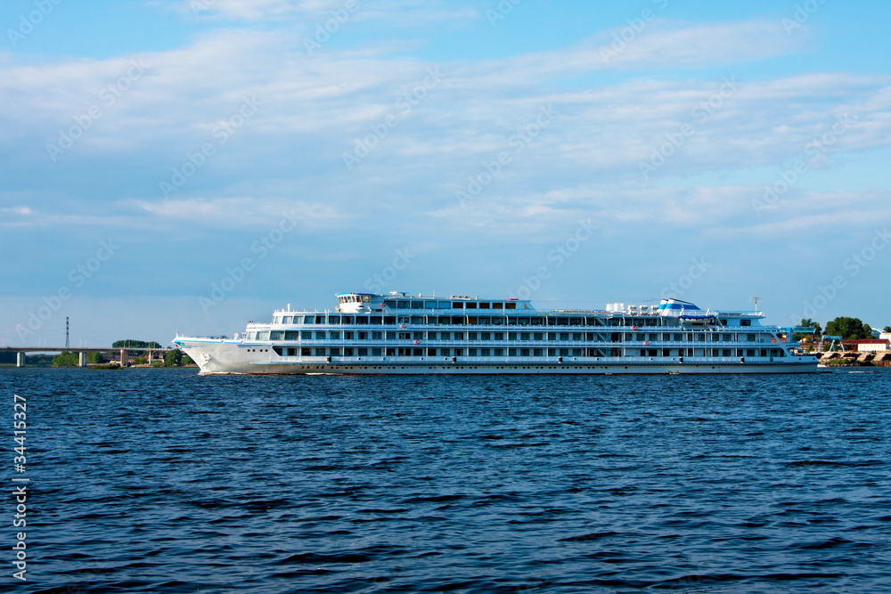 Cruise ship in a  river
