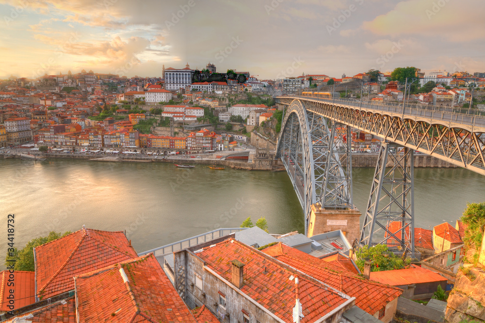 Bridge Dom Luis above Porto, Portugal