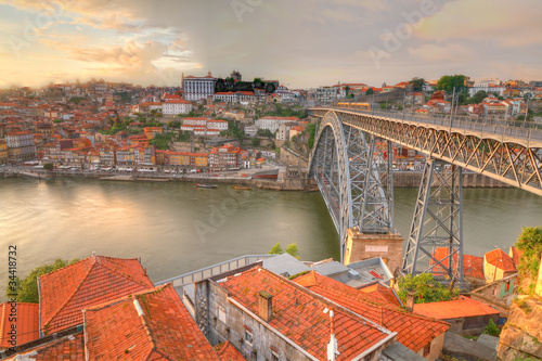 Obraz na płótnie Bridge Dom Luis above Porto, Portugal w salonie