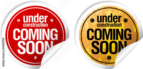 Coming soon stickers set