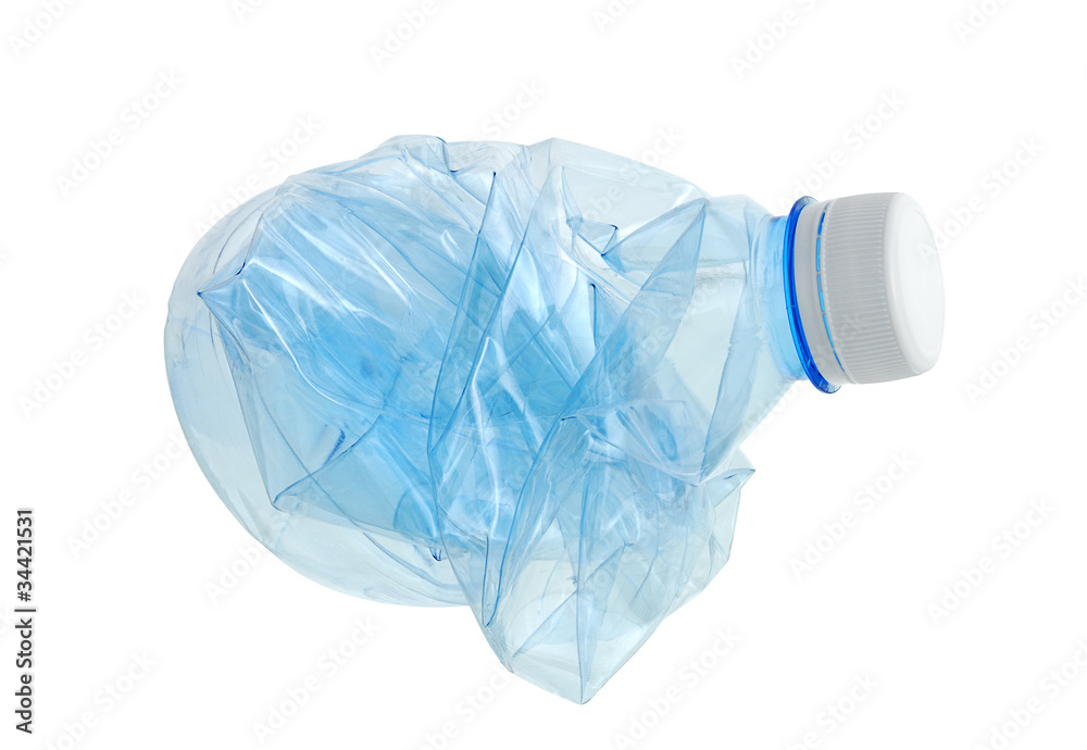 Obraz premium Crushed empty plastic water bottle