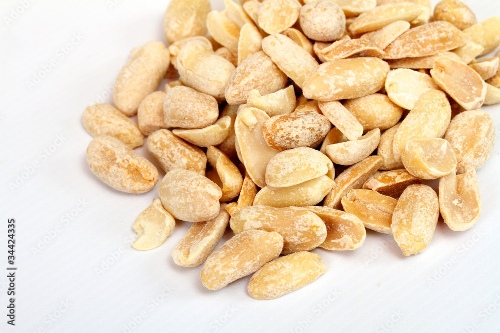 Close-up image of peanuts studio isolated on white background Close-up image of peanuts studio isolated on white background