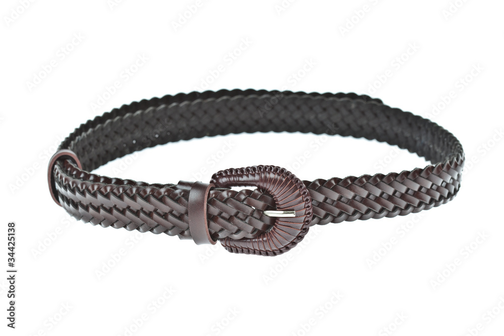 colorful brown-black belt  on white background