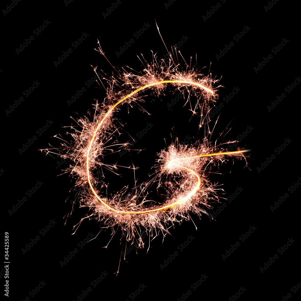 Letter G. Real sparkler alphabet Letter G. Real sparkler alphabet