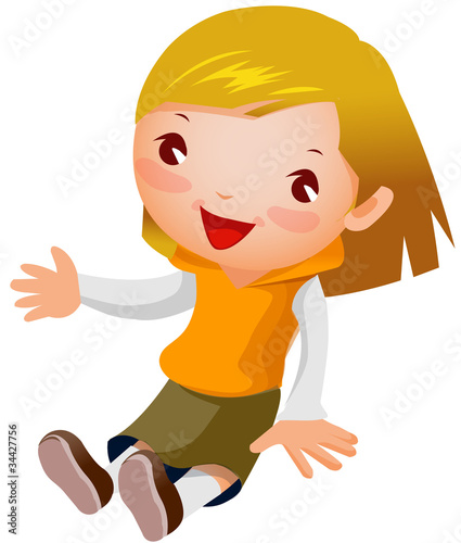 Side view of girl sitting