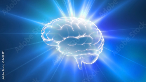 Blue brain outline flares