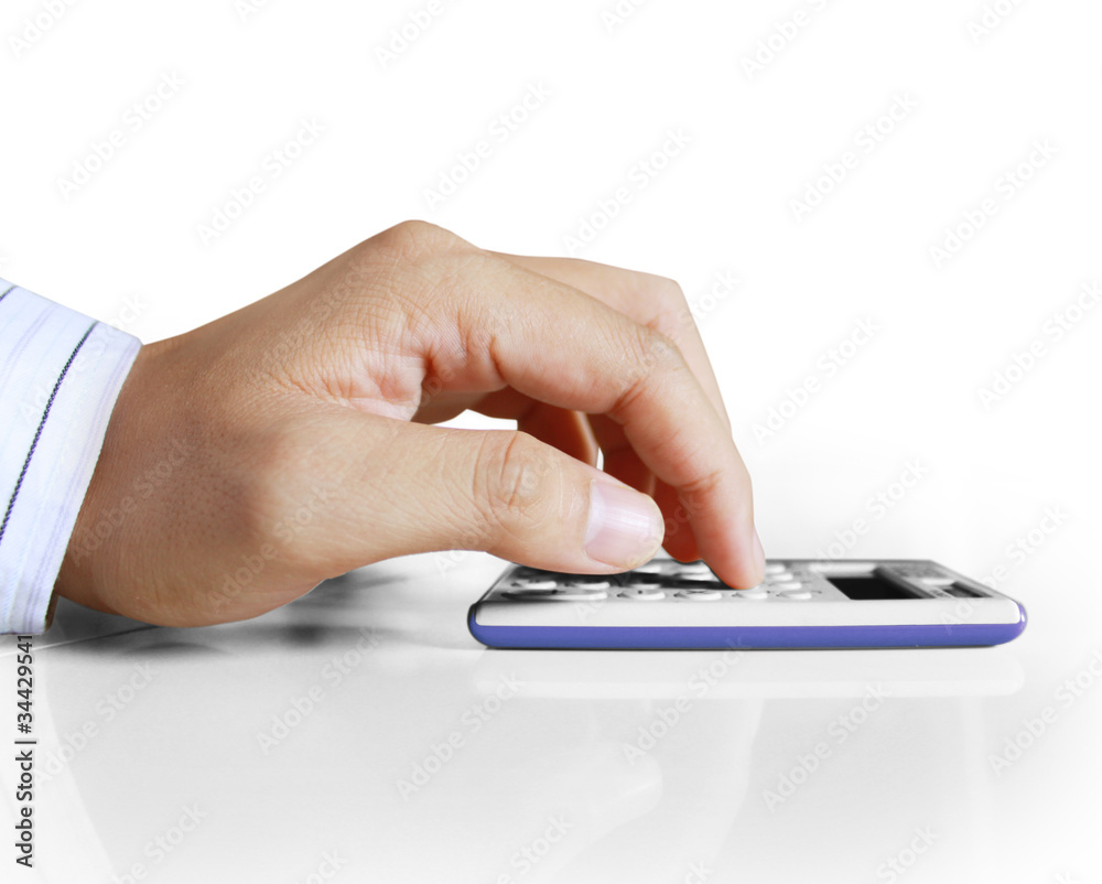 calculator with hand