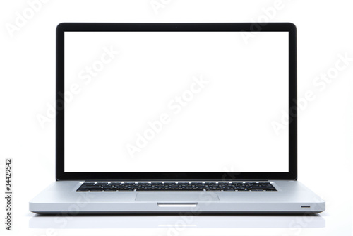 Laptop on isolated white
