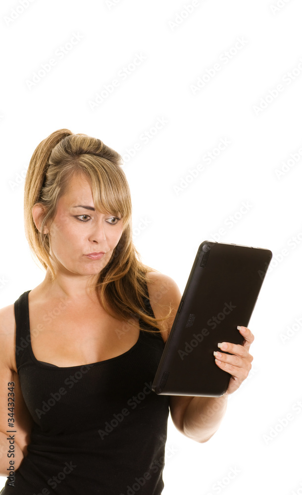 Woman holding a tablet computer Woman holding a tablet computer