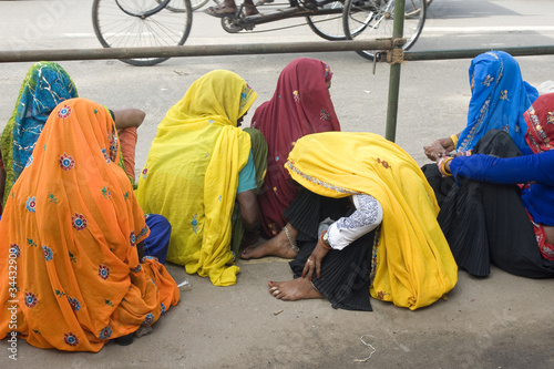 group of women in colorful costumes, Rajasthan,India