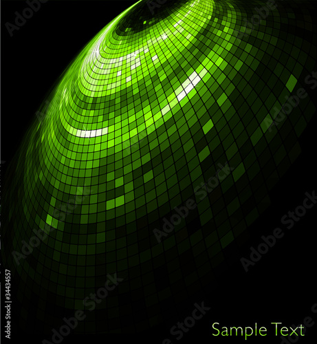 Vector green geometric tech background.