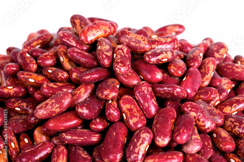 dried beans on white background
