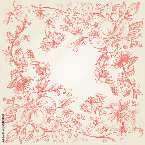 Hand drawn floral frame