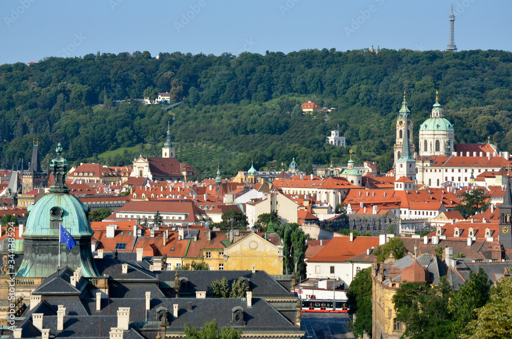 Vue le quartier de Mala Strana à Prague