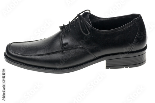 man's black shoe