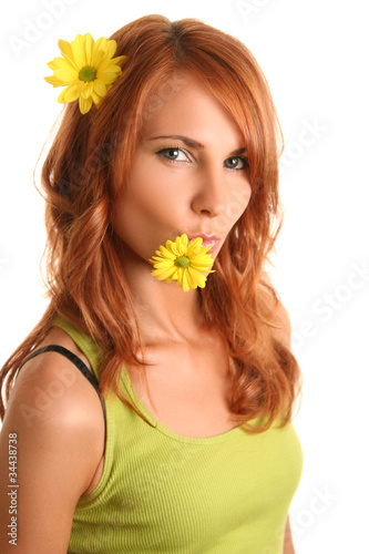lips with flower