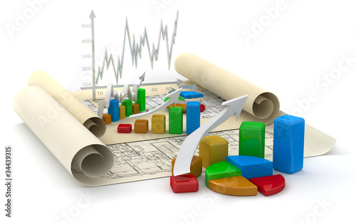 business finance chart, diagram, bar, graphic