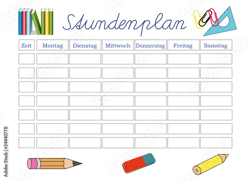 Stundenplan für Grundschule