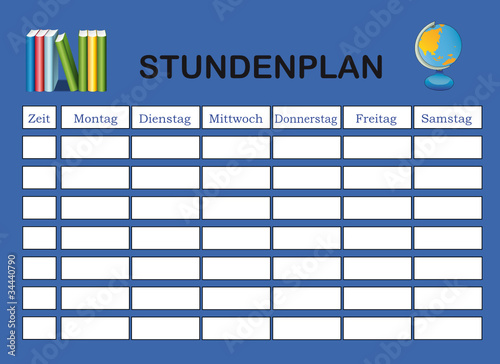 Stundenplan in blau