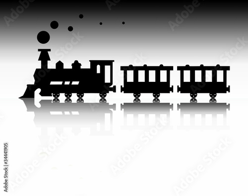 Image of vector illustration of train silhouette