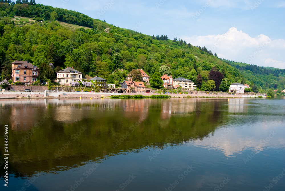 Neckar river and Heidelberg coast