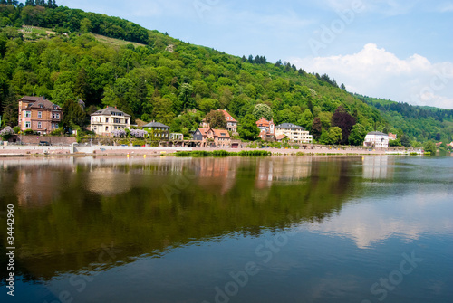 Neckar river and Heidelberg coast