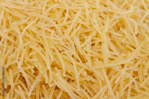 close up of a dried italian pasta on white background