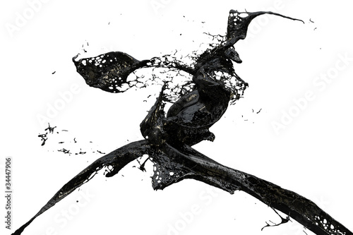 splashing colors in black