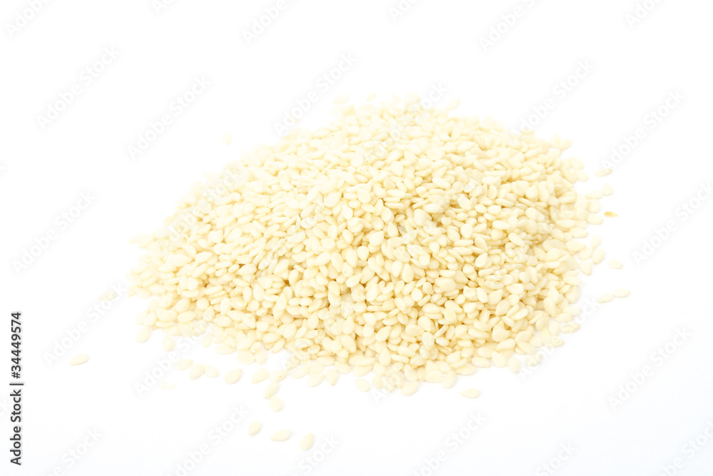 A close up on a pile of dried Sesame Seed isolated A close up on a pile of dried Sesame Seed isolated