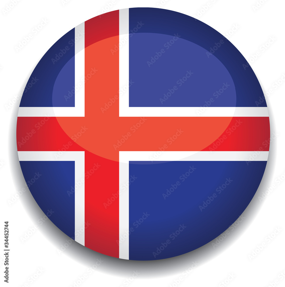 Obraz premium iceland flag in a button