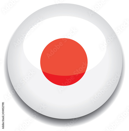 japan flag in a button