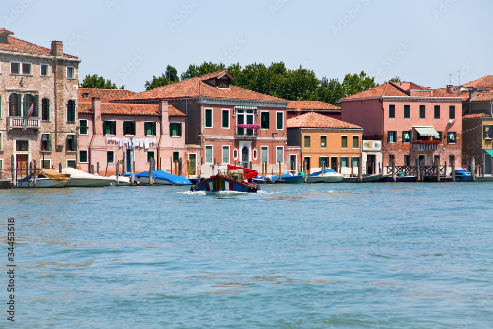 view on Venice from Venetian Lagoon, Italy