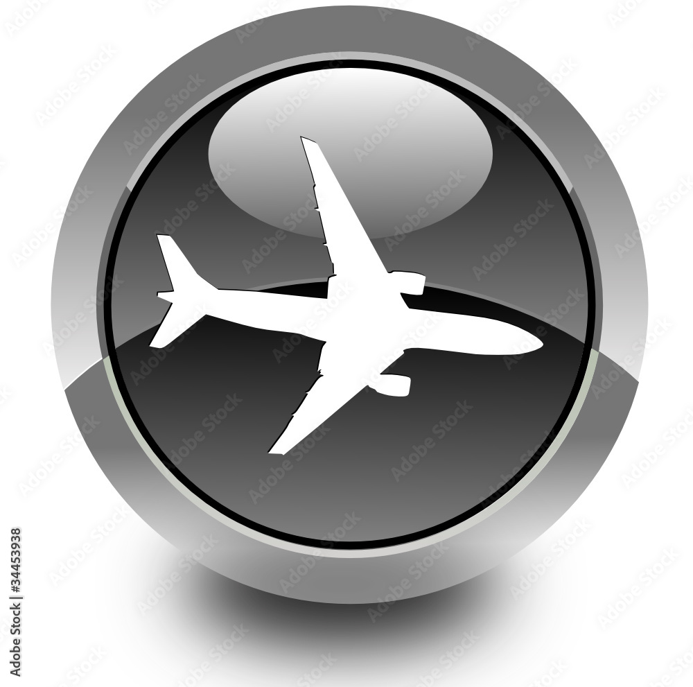 Airplain glossy icon