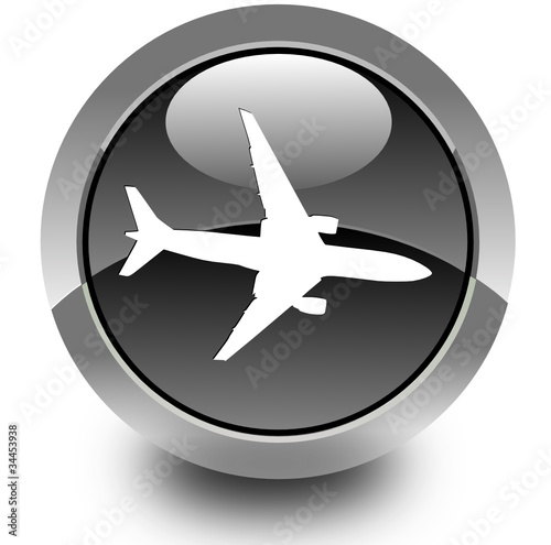 Airplain glossy icon