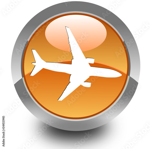 Airplain glossy icon