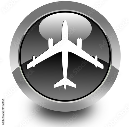 Airplain glossy icon