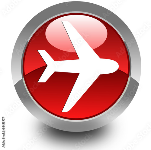 Airplain glossy icon