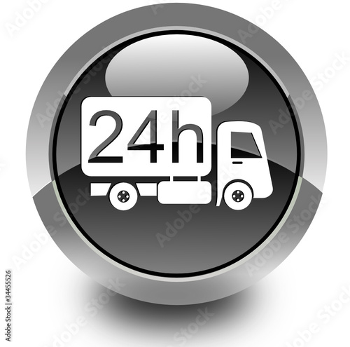 Delivery 24 hours glossy icon