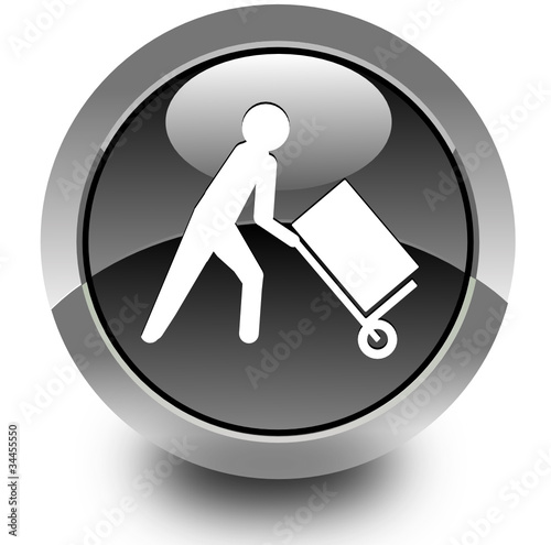 Transport cart glossy icon