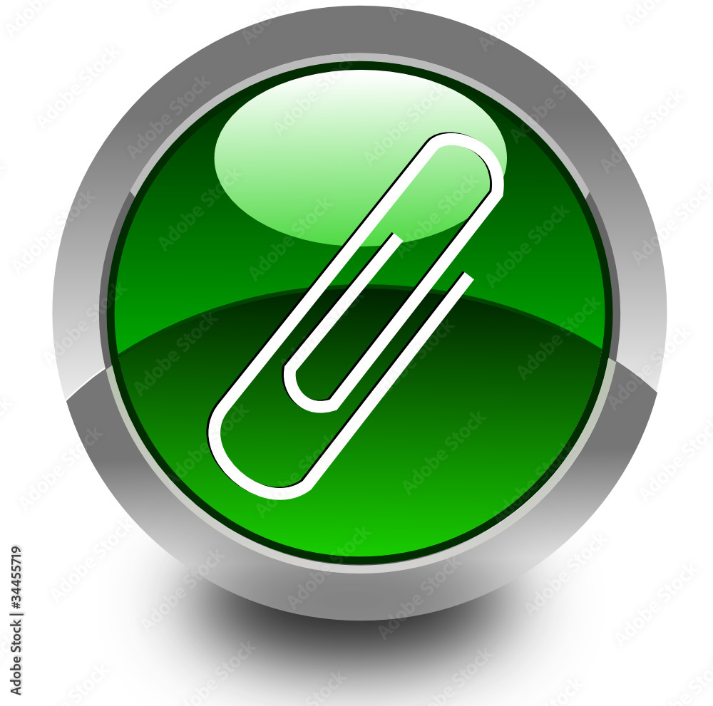 Paper clip glossy icon Stock Vector | Adobe Stock