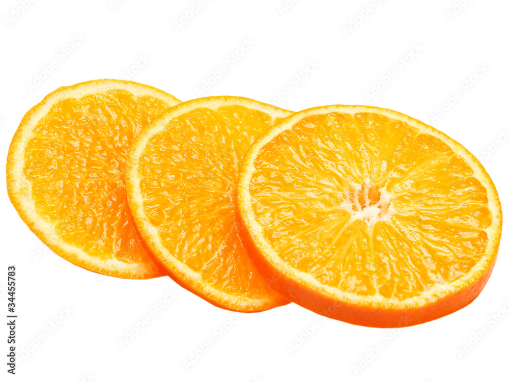 orange slices isolated on white background orange slices isolated on white background