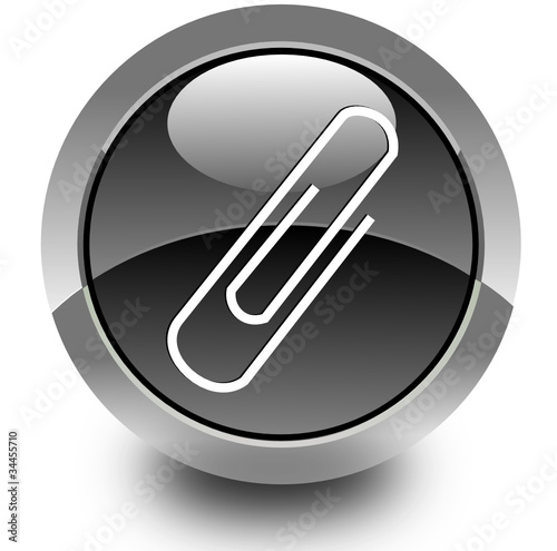 Paper clip glossy icon