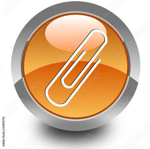 Paper clip glossy icon