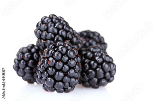 beautiful blackberries isolated on white