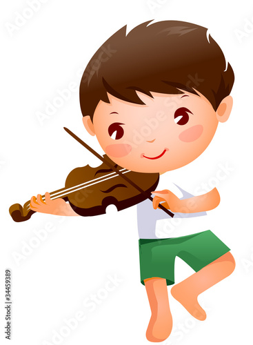 Close-up of boy holding violin