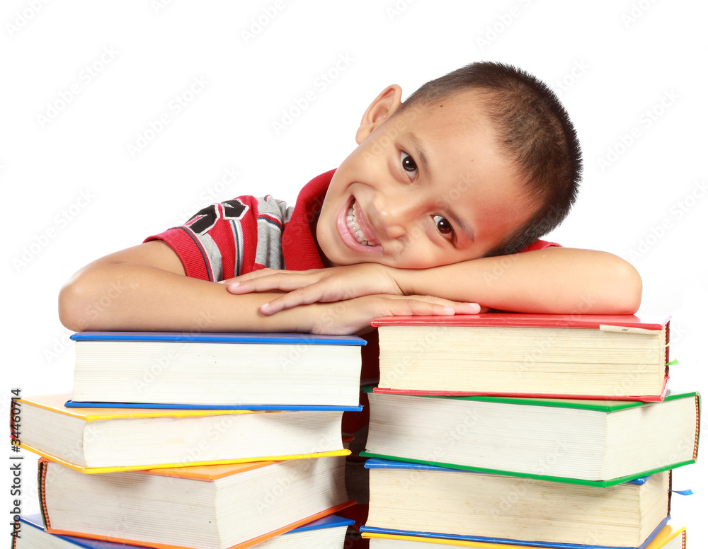 child with book isolated on white background child with book isolated on white background