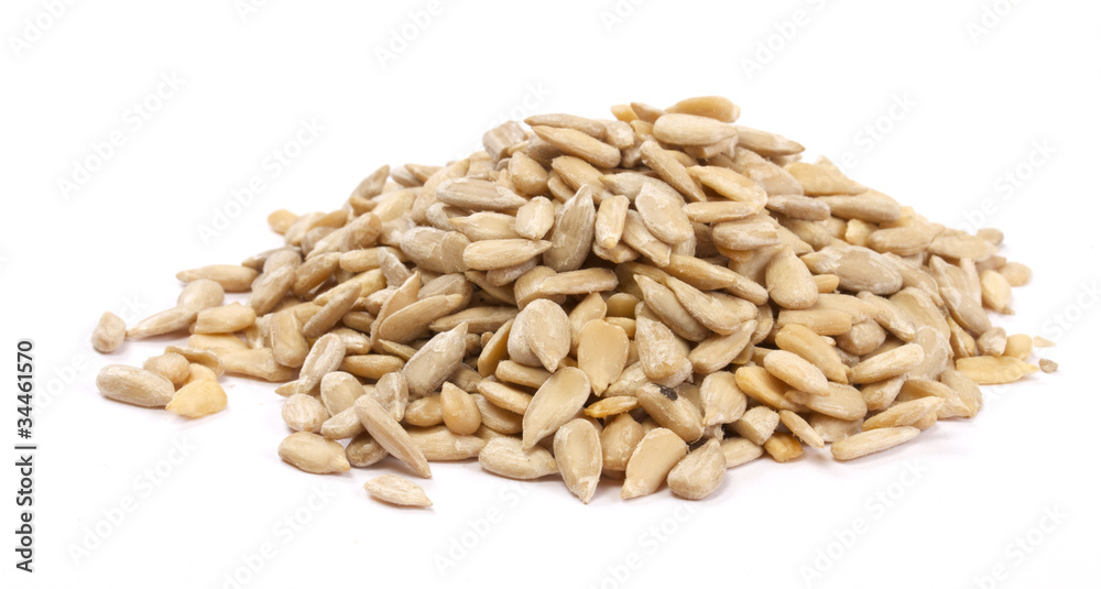 Sunflower seeds isolated on white background Sunflower seeds isolated on white background