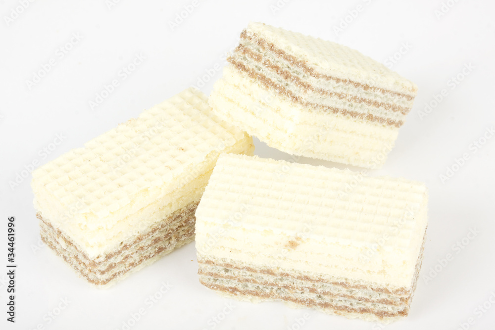 Wafers on a white background