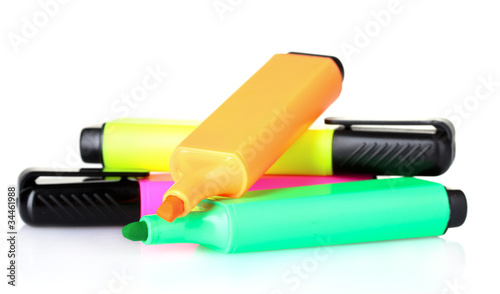 bright markers isolated on white